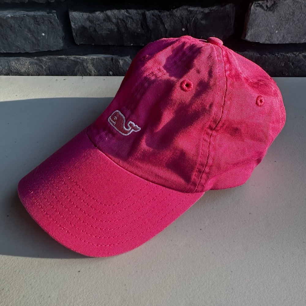 Vineyard Vines Hat Cap Women's Hot Pink Strapback Embroidered Whale Preppy Chic